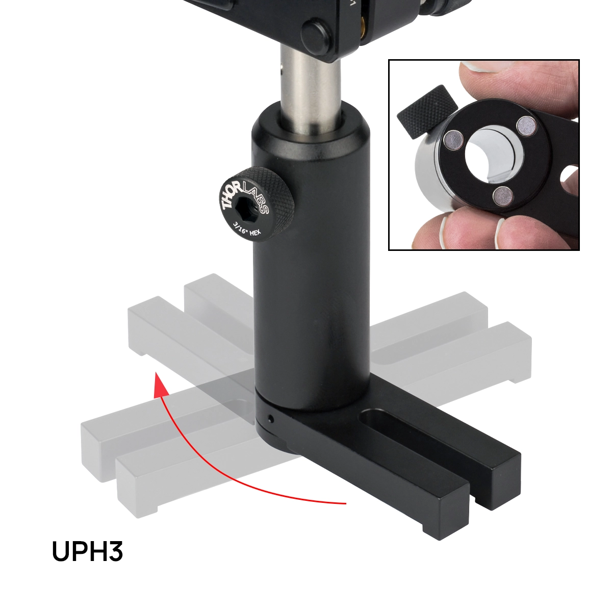 Thorlabs · Ø12 mm～Ø12.7 mm(Ø1/2インチ)スイベル式ポストホルダー