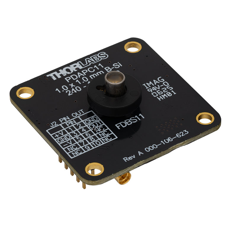 Thorlabs · Silicon and Black Silicon Free-Space Amplified