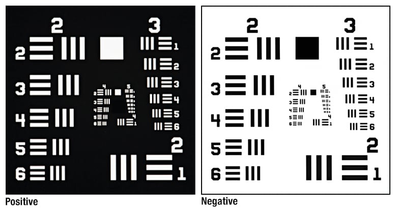 Transmitive Resolution Target Thorlabs · Resolution Test Targets