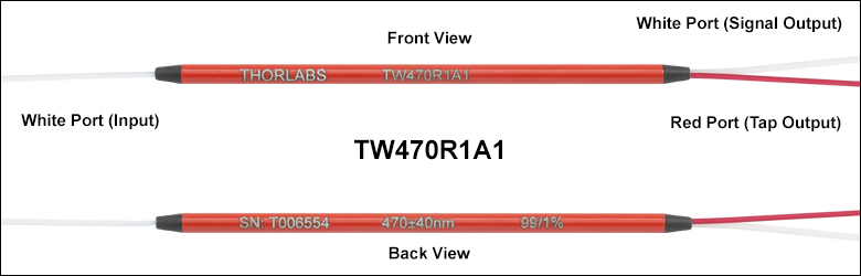 Thorlabs · 470 nm Single Mode Fused Fiber Optic Couplers / Taps