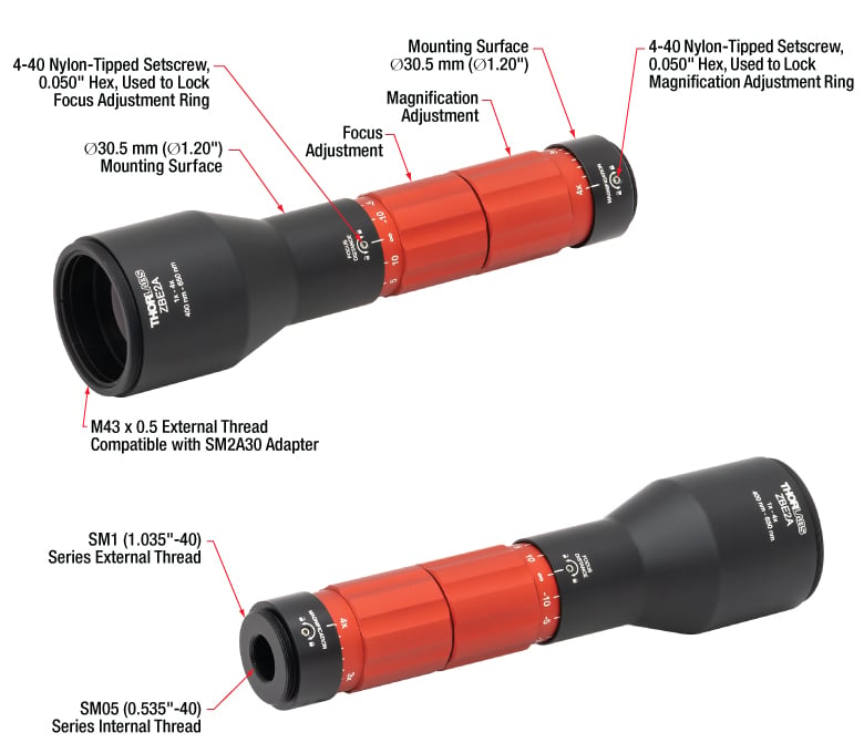 Marcel Expanders Thorlabs · Zoom Beam Expanders: Achromatic