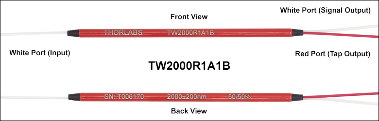 Thorlabs · 2000 nm 1x2 Single Mode Fused Fiber Optic Couplers / Taps