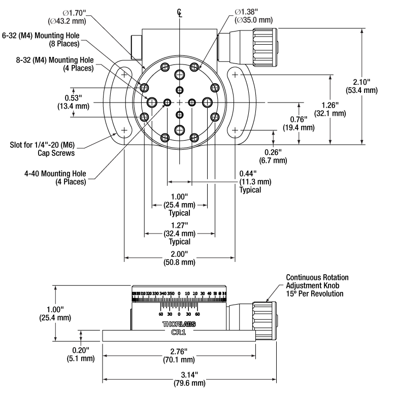 3in Rotation Stage Thorlabs · Continuous Rotation Stage
