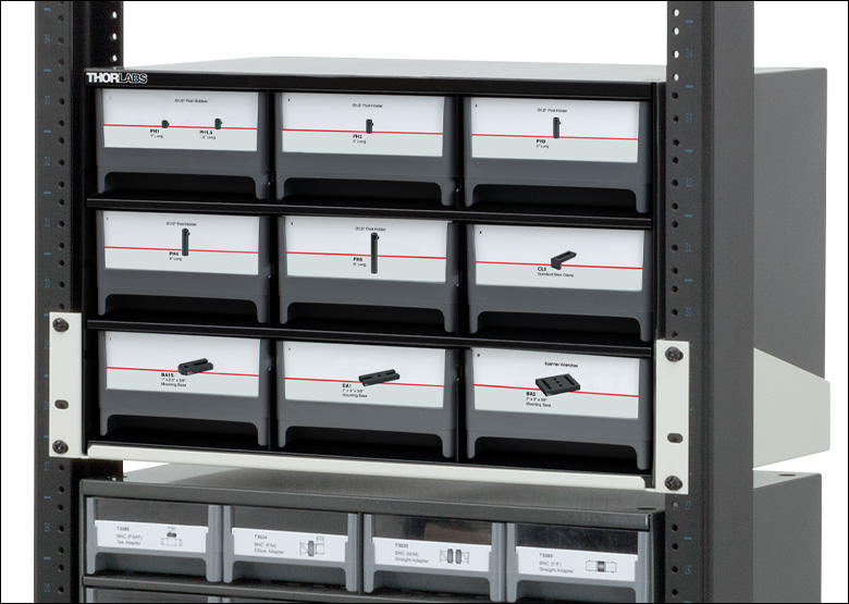 Pult Rack Kit Thorlabs · Mechanical Essentials Kit: Bases and Post Holders