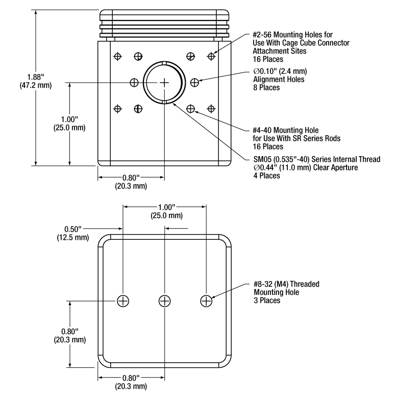 Thorlabs · 16 mm Cage Cube for Fluorescence Filter Sets