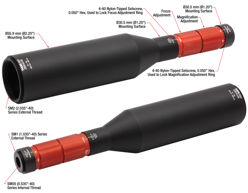 Thorlabs · Zoom Beam Expanders: UV Fused Silica