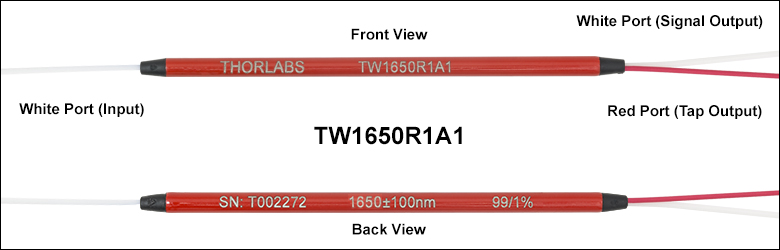 Thorlabs · 1650 nm 1x2 Single Mode Fused Fiber Optic Couplers / Taps