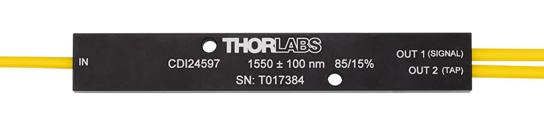 Thorlabs · 1550 nm 1x2 Single Mode Fused Fiber Optic Couplers / Taps