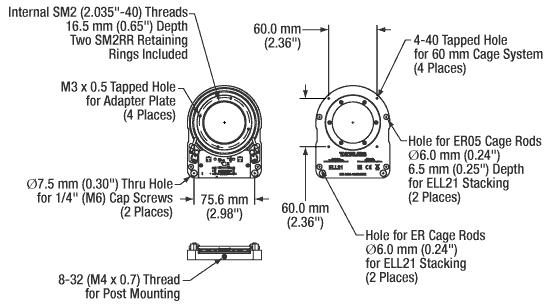Thorlabs · SM2-Threaded Rotation Mount with Resonant Piezoelectric Motors