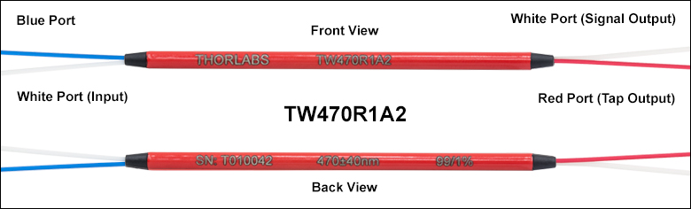 Thorlabs · 470 nm Single Mode Fused Fiber Optic Couplers / Taps